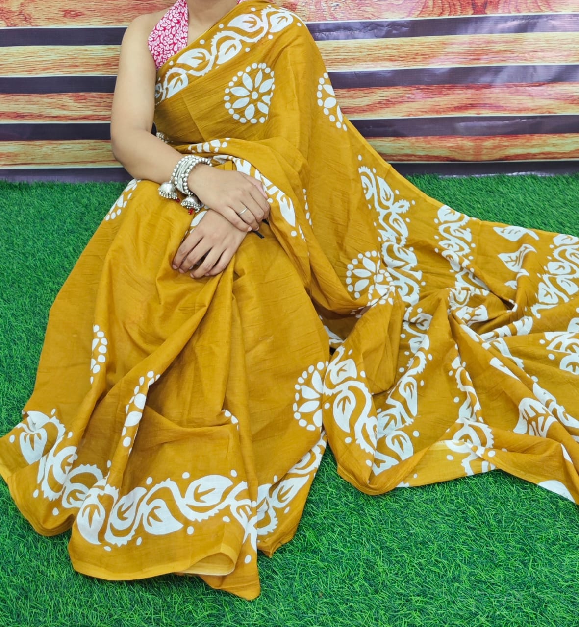 Jaipuri Mulmul Cotton Printed Saree With Blouse