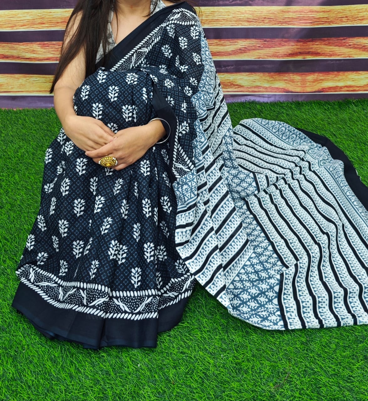 Jaipuri Mulmul Cotton Printed Saree With Blouse