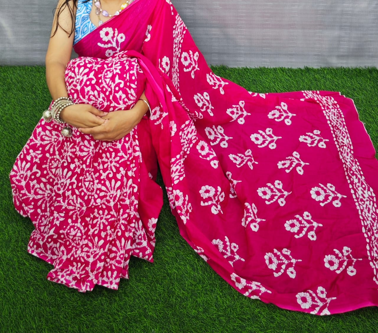 Jaipuri Mulmul Cotton Printed Saree With Blouse