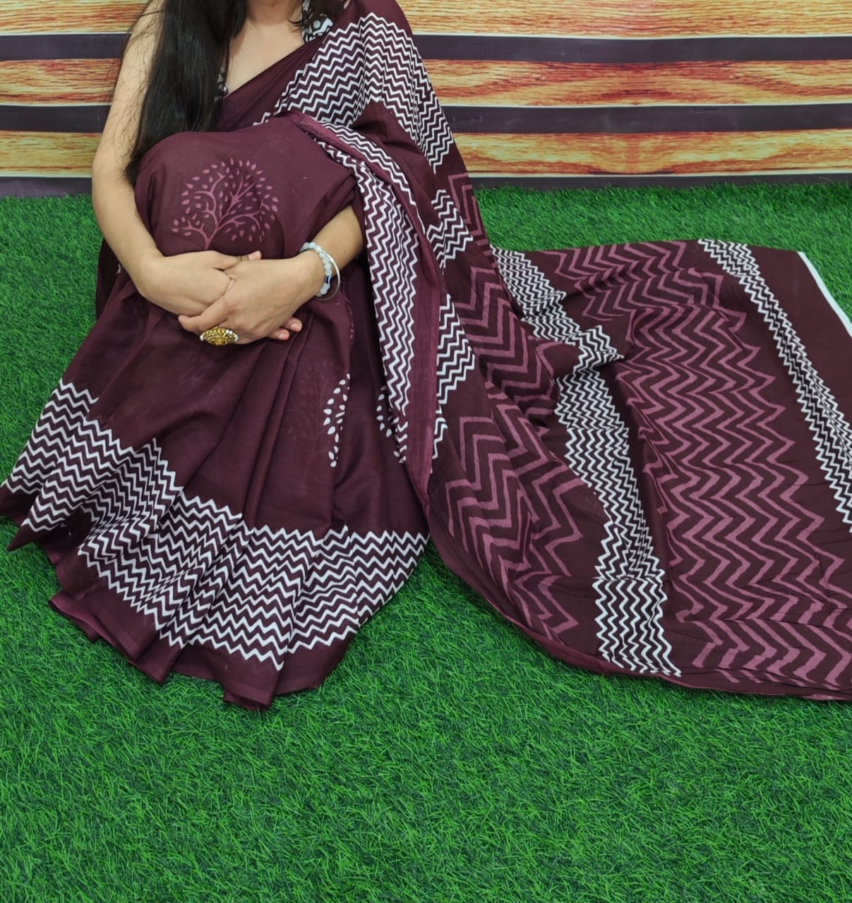 Jaipuri Mulmul Cotton Printed Saree With Blouse