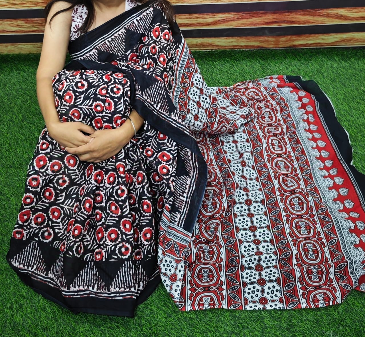 Jaipuri Mulmul Cotton Printed Saree With Blouse