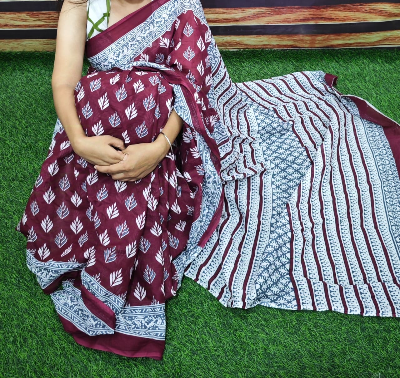Jaipuri Mulmul Cotton Printed Saree With Blouse