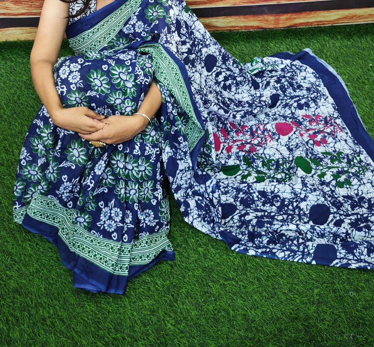 Jaipuri Mulmul Cotton Printed Saree With Blouse