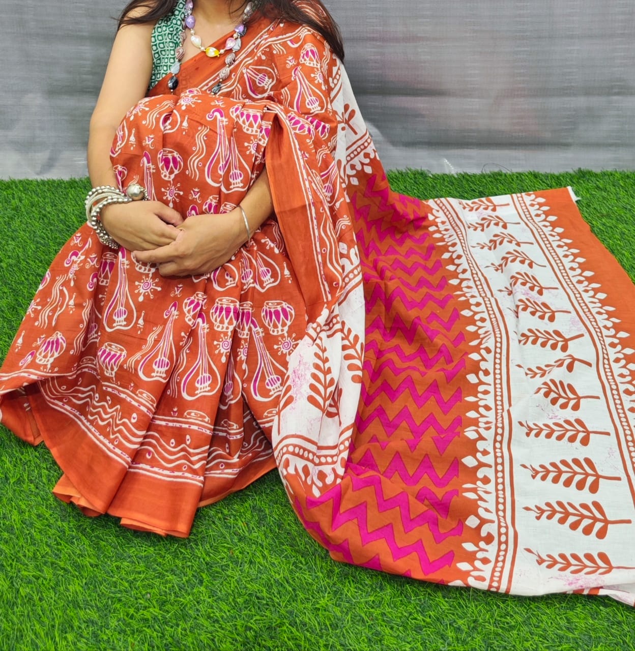Jaipuri Mulmul Cotton Printed Saree With Blouse
