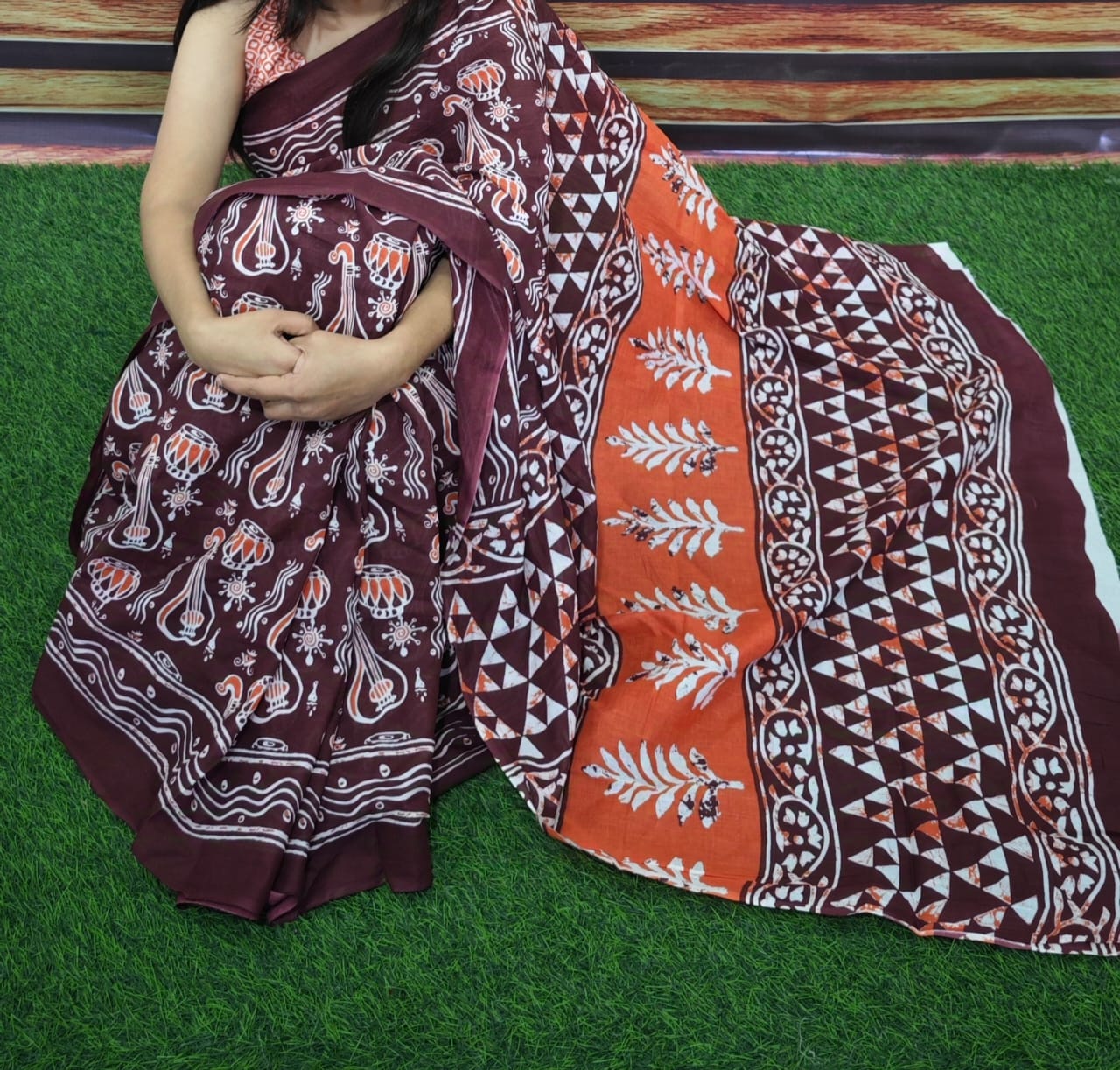 Jaipuri Mulmul Cotton Printed Saree With Blouse