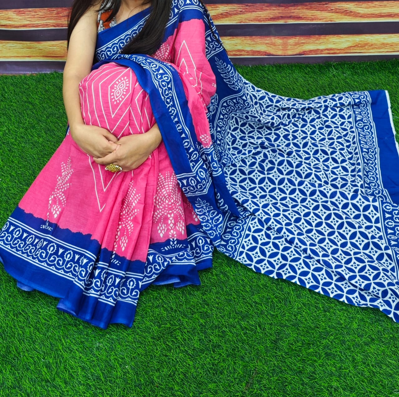Jaipuri Mulmul Cotton Printed Saree With Blouse