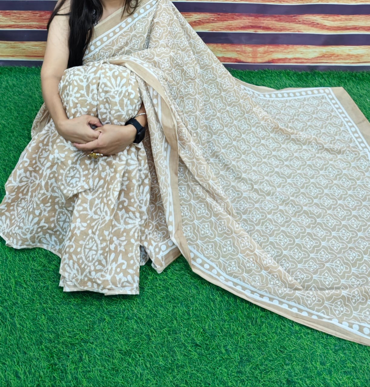 Jaipuri Mulmul Cotton Printed Saree With Blouse