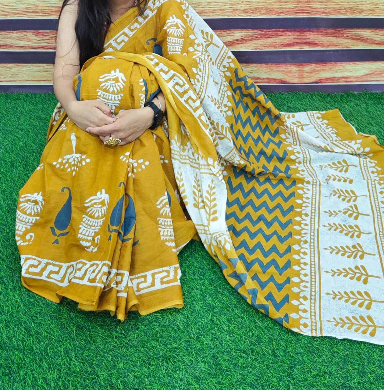 Jaipuri Mulmul Cotton Printed Saree With Blouse