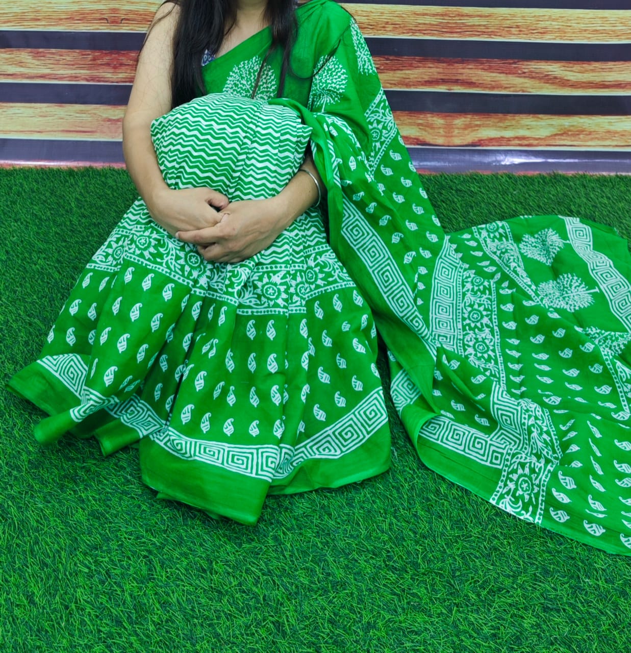Jaipuri Mulmul Cotton Printed Saree With Blouse