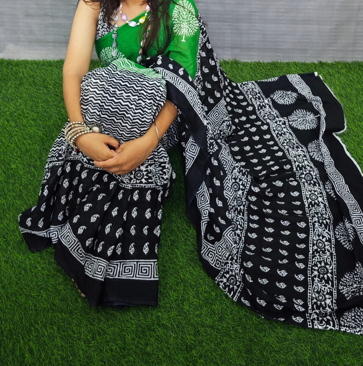 Jaipuri Mulmul Cotton Printed Saree With Blouse