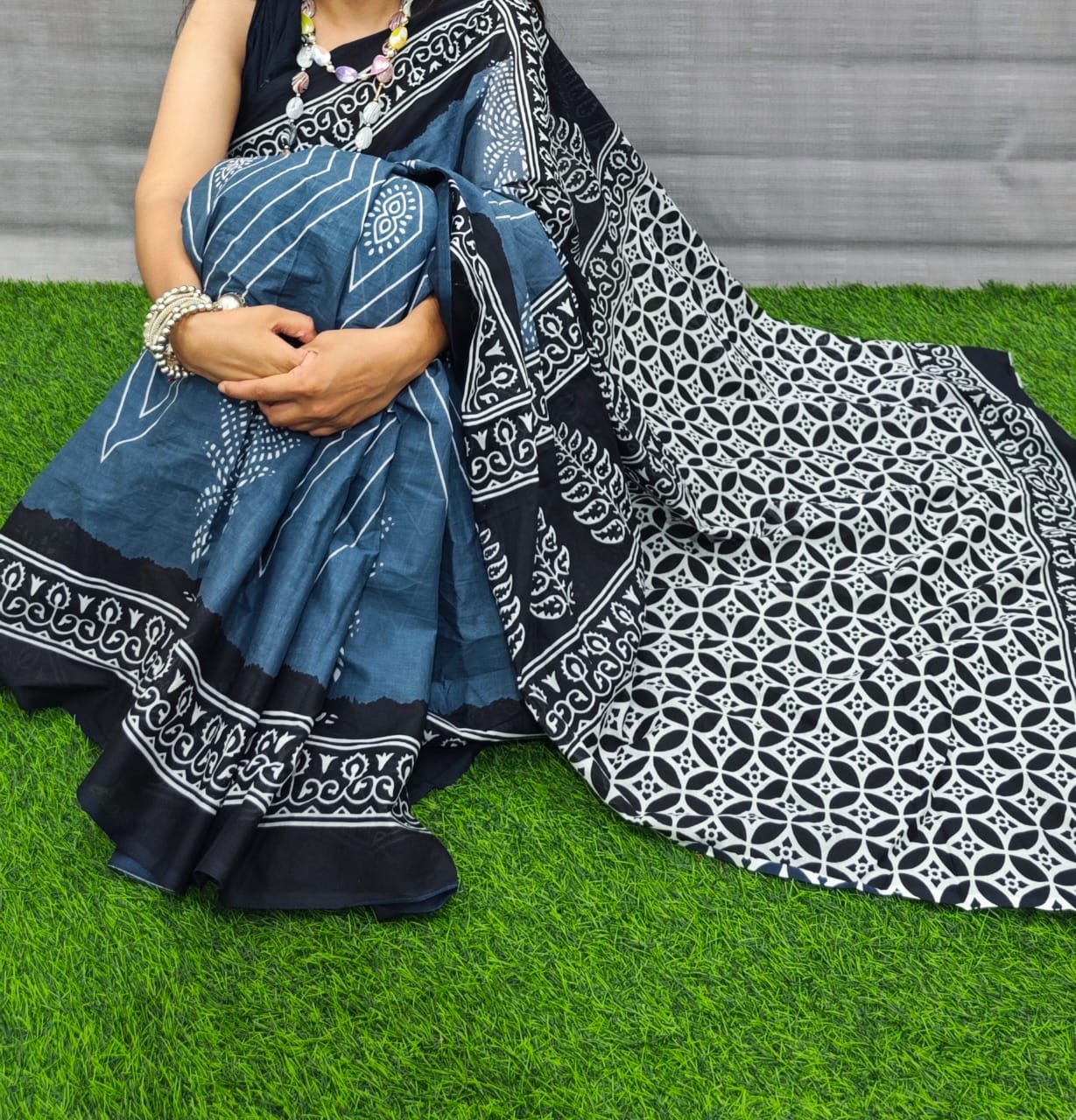 Jaipuri Mulmul Cotton Printed Saree With Blouse