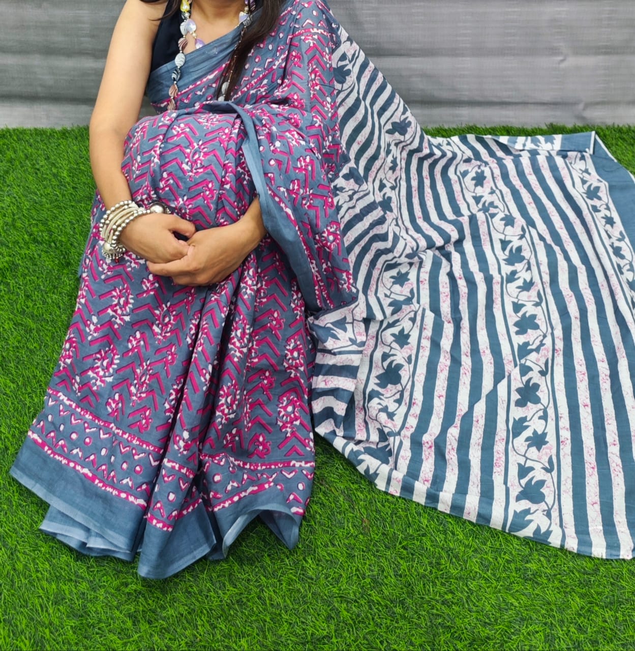 Jaipuri Mulmul Cotton Printed Saree With Blouse