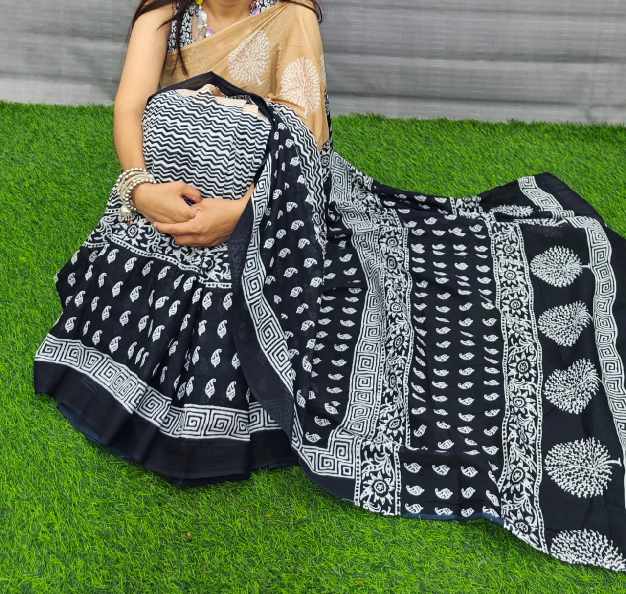 Jaipuri Mulmul Cotton Printed Saree With Blouse