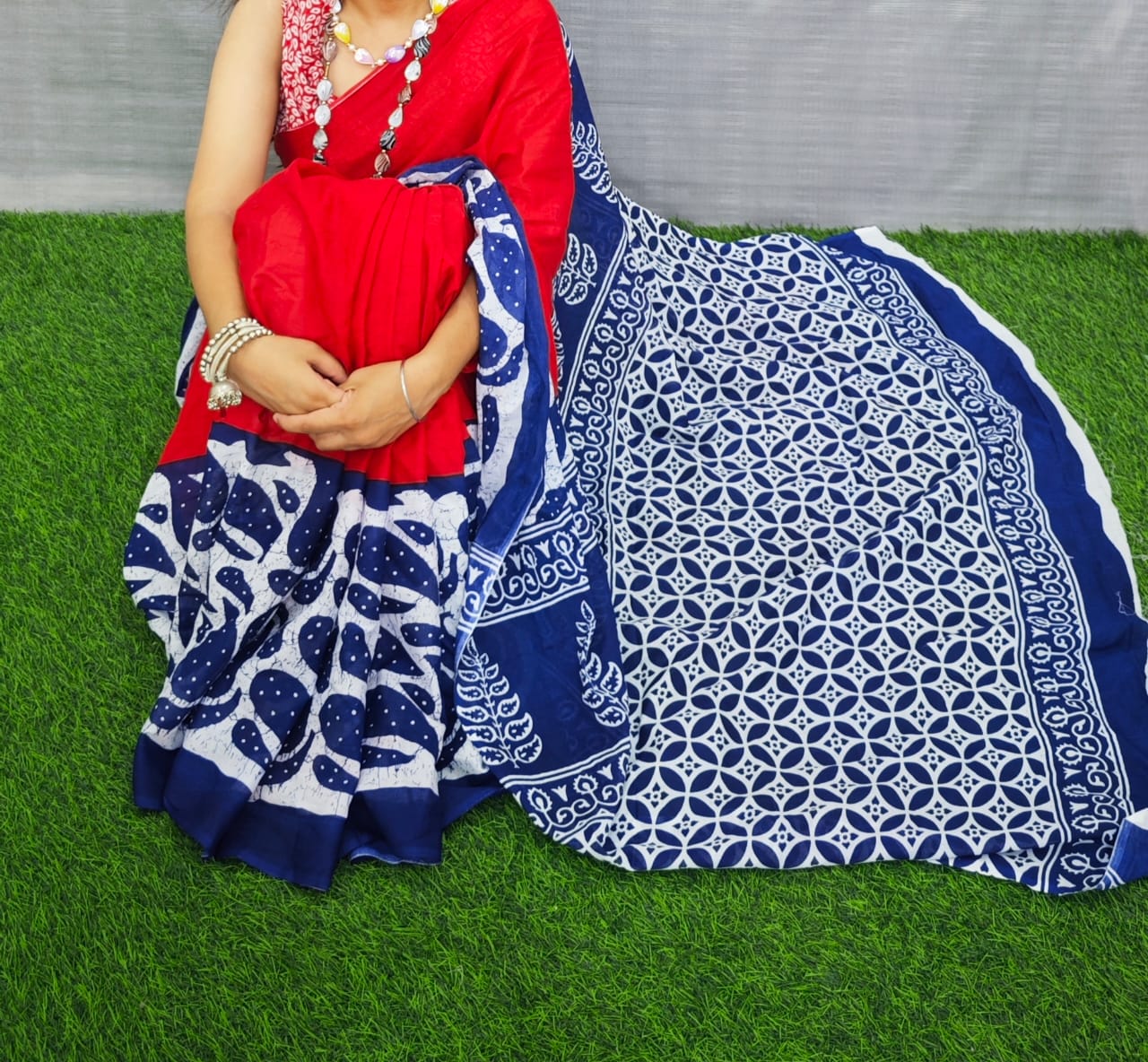 Jaipuri Mulmul Cotton Printed Saree With Blouse