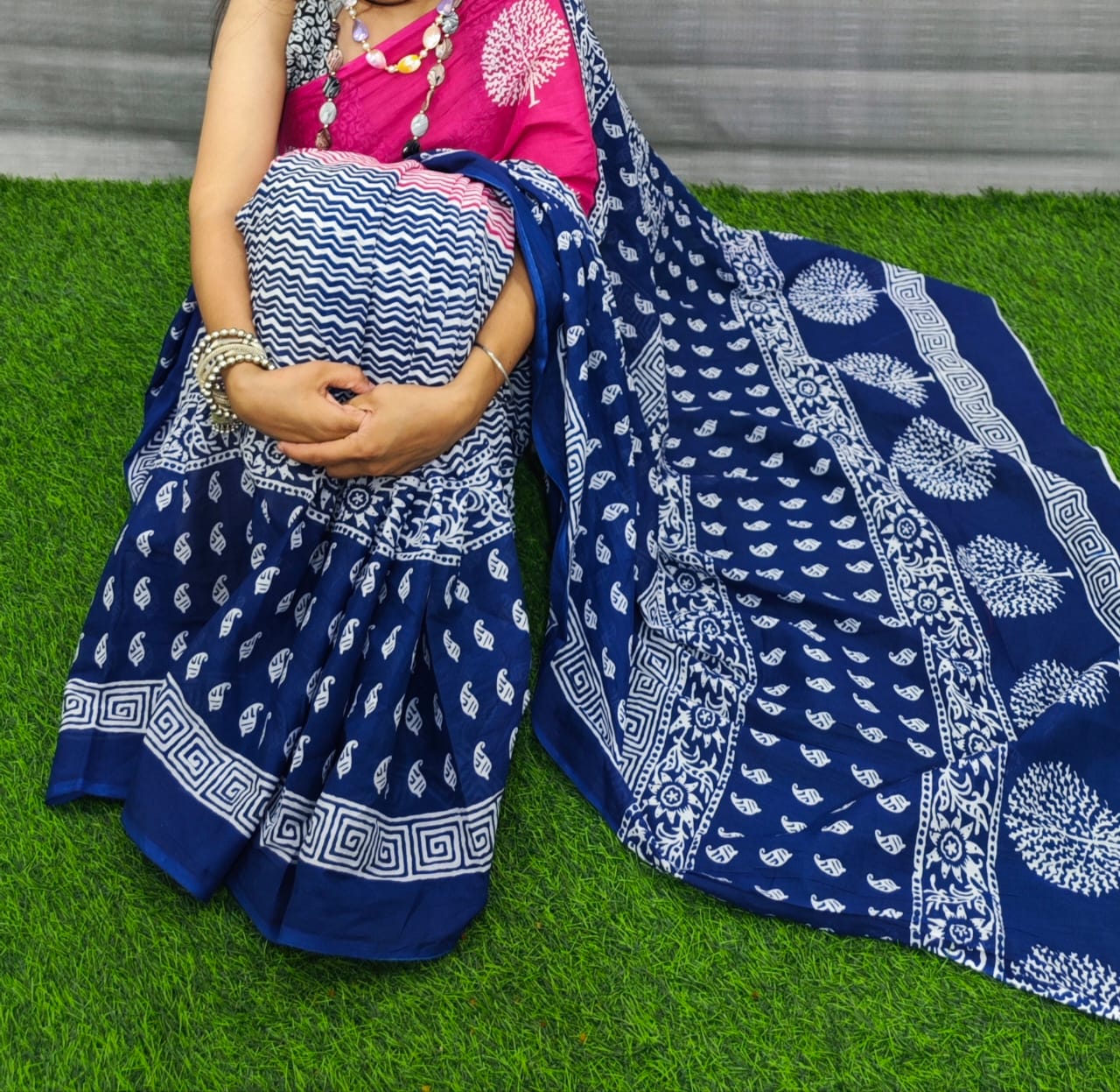Jaipuri Mulmul Cotton Printed Saree With Blouse