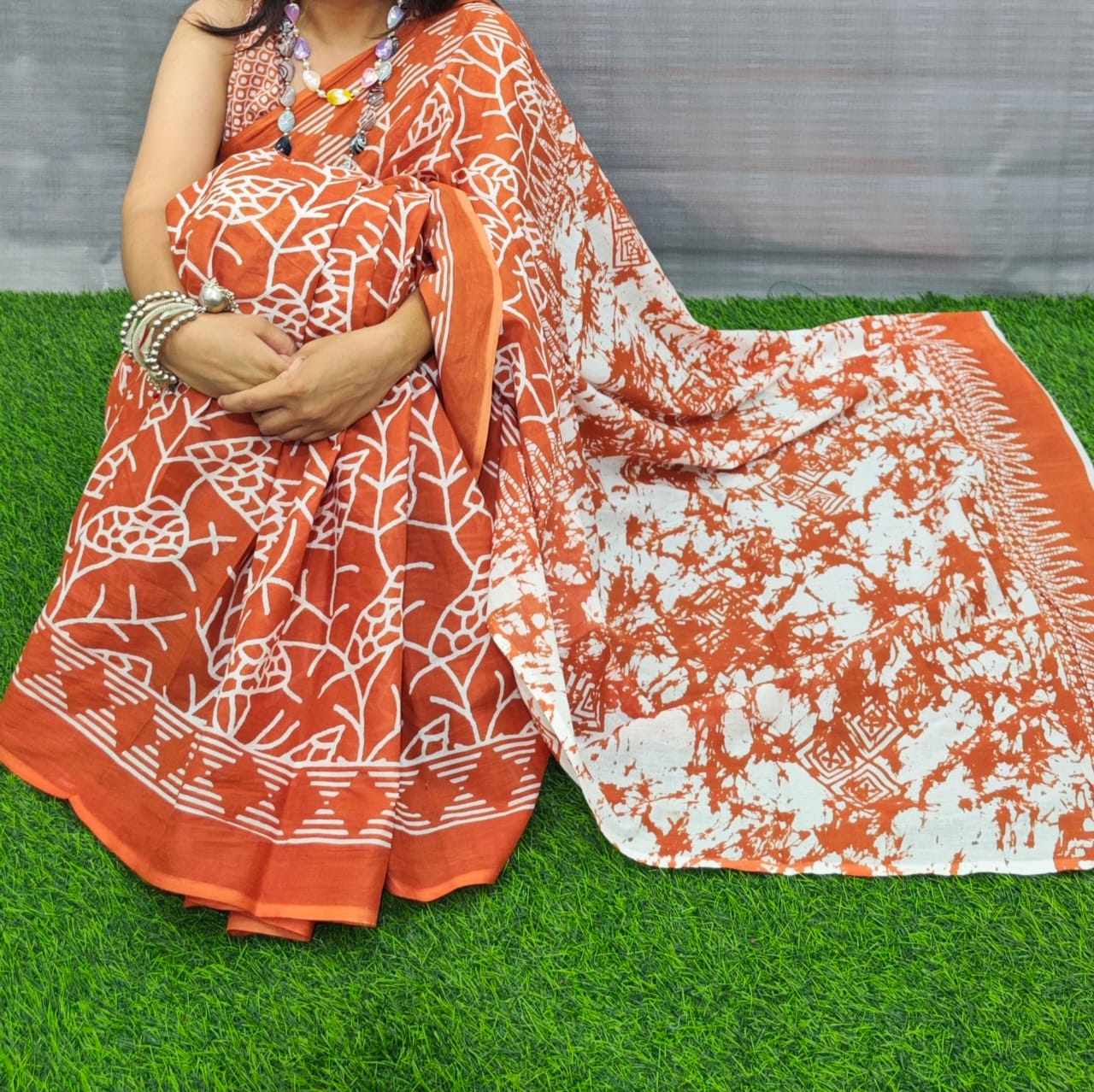 Jaipuri Mulmul Cotton Printed Saree With Blouse