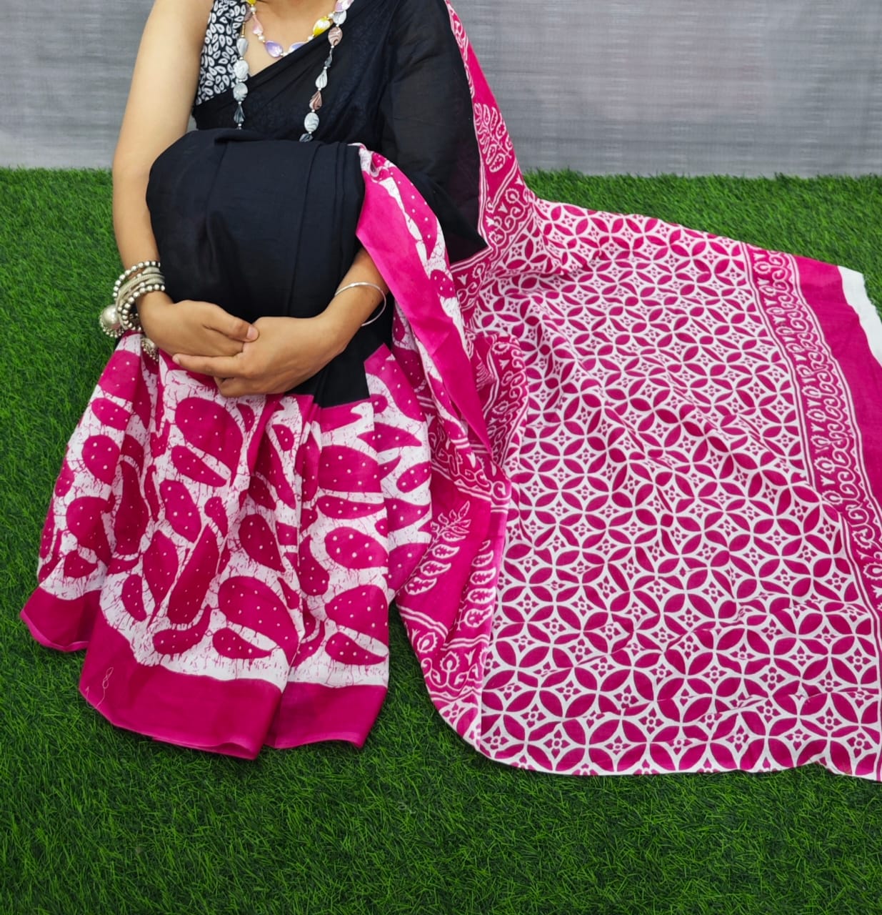 Jaipuri Mulmul Cotton Printed Saree With Blouse