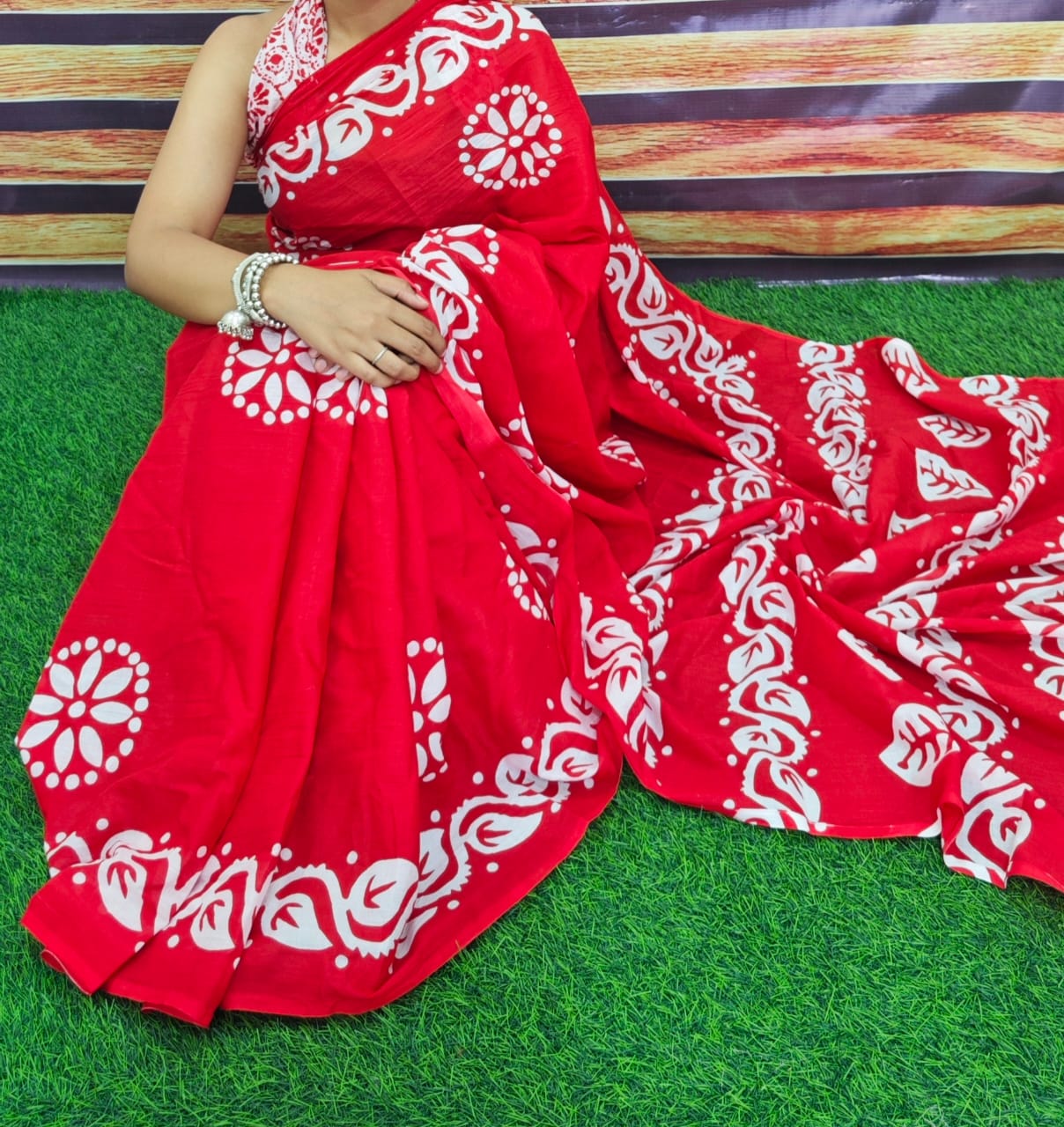 Jaipuri Mulmul Cotton Printed Saree With Blouse