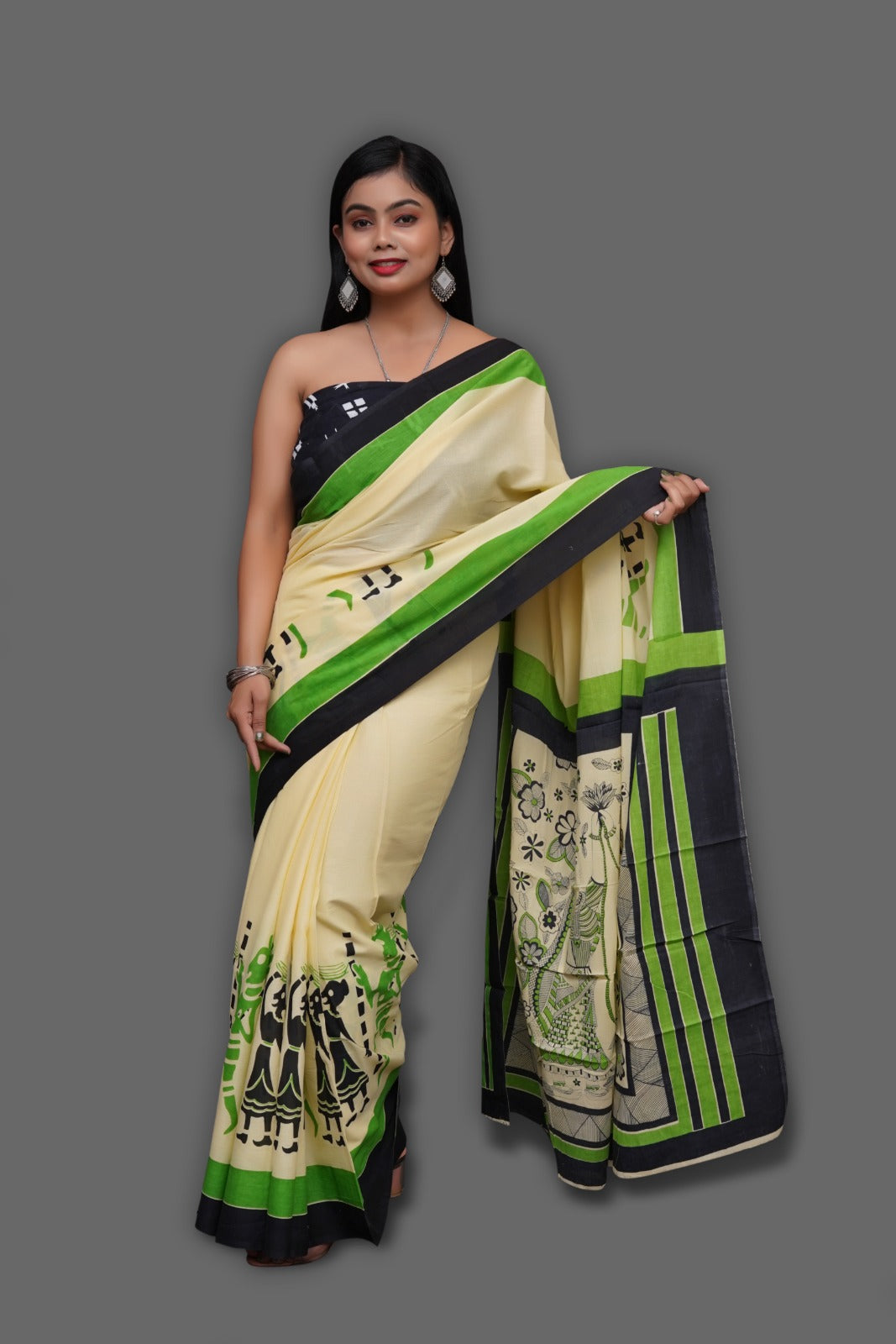 Jaipuri Mulmul Cotton Printed Saree With Blouse